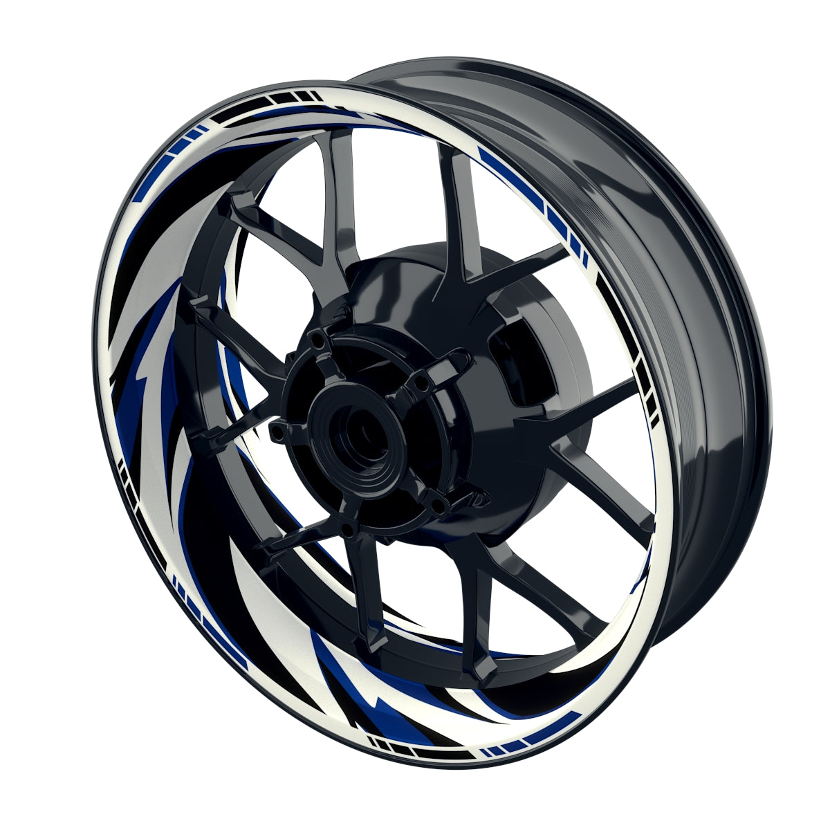 Felgenaufkleber RACING V6 Premium geteilt blau