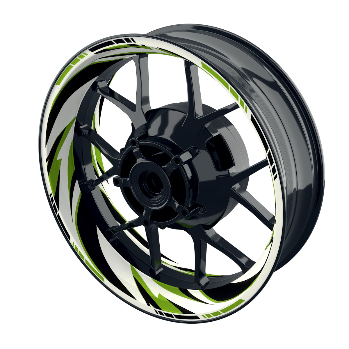 Felgenaufkleber RACING V6 Premium geteilt grün