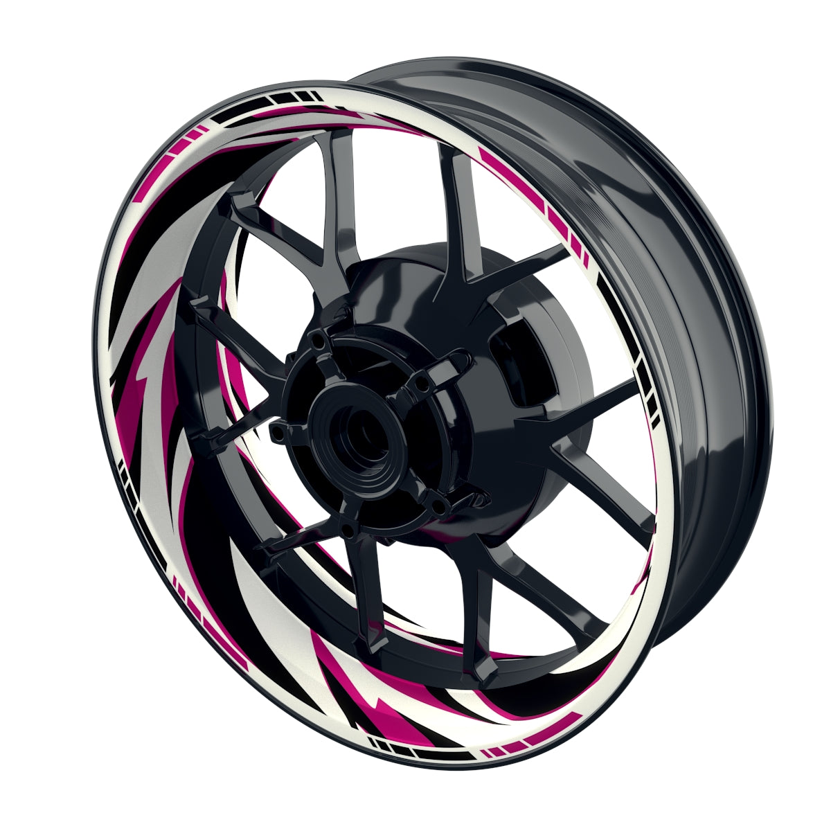 Felgenaufkleber RACING V6 Premium geteilt pink