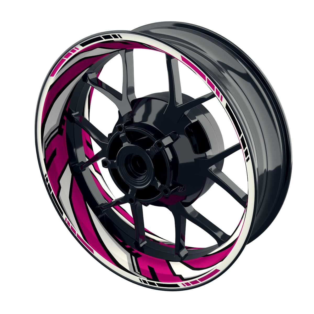 Felgenaufkleber RACING V7 Premium geteilt pink