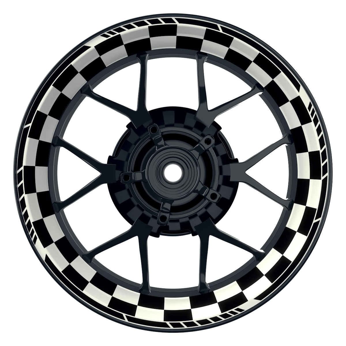 Felgenaufkleber Racingflagg DESIGN1 Premium W schwarz