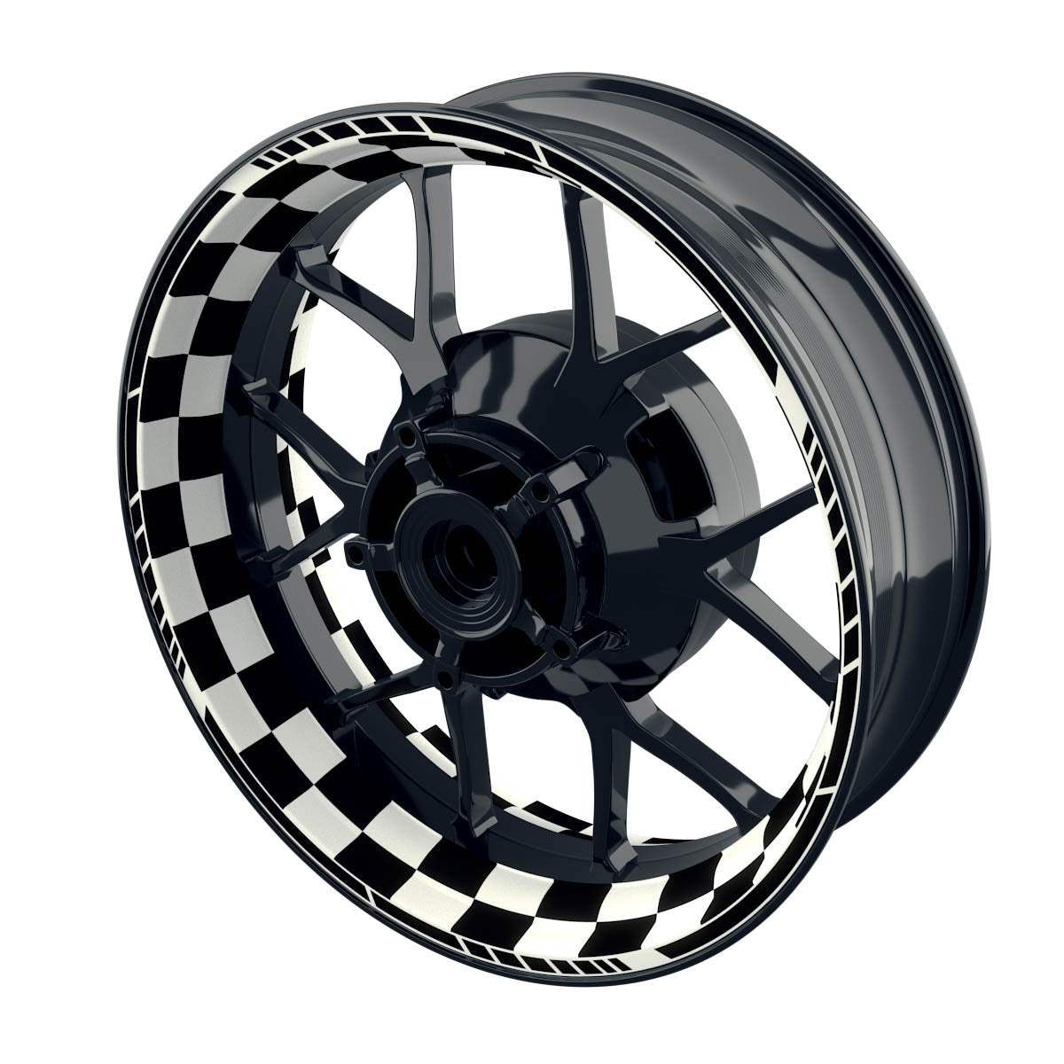 Felgenaufkleber Racingflagg DESIGN1 Premium W schwarz