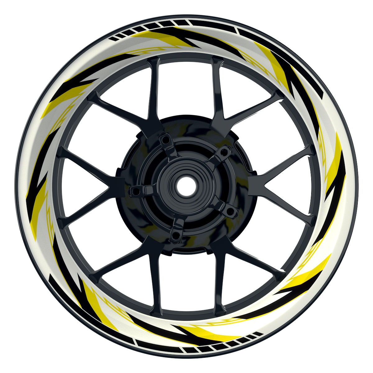 Felgenaufkleber Razor weiss neutral Wheelsticker Premium gelb