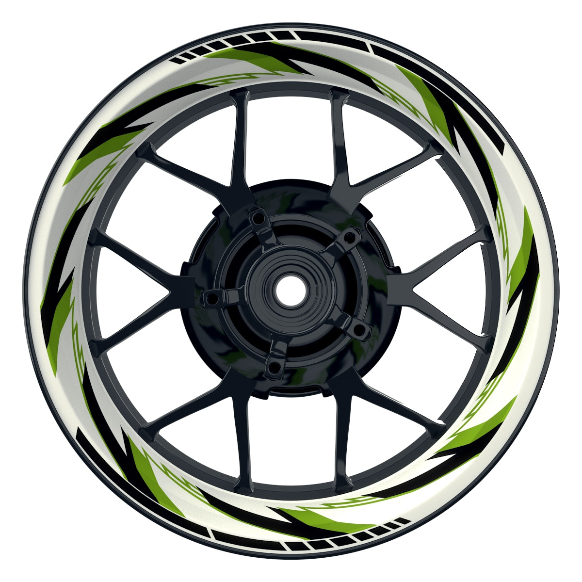 Felgenaufkleber Razor weiss neutral Wheelsticker Premium grün