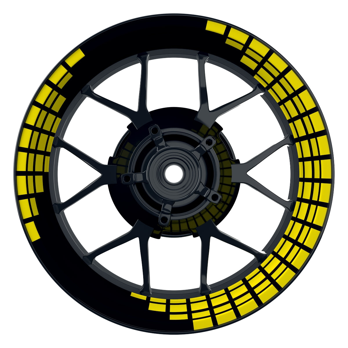 Felgenaufkleber Rectangles Wheelsticker Premium gelb