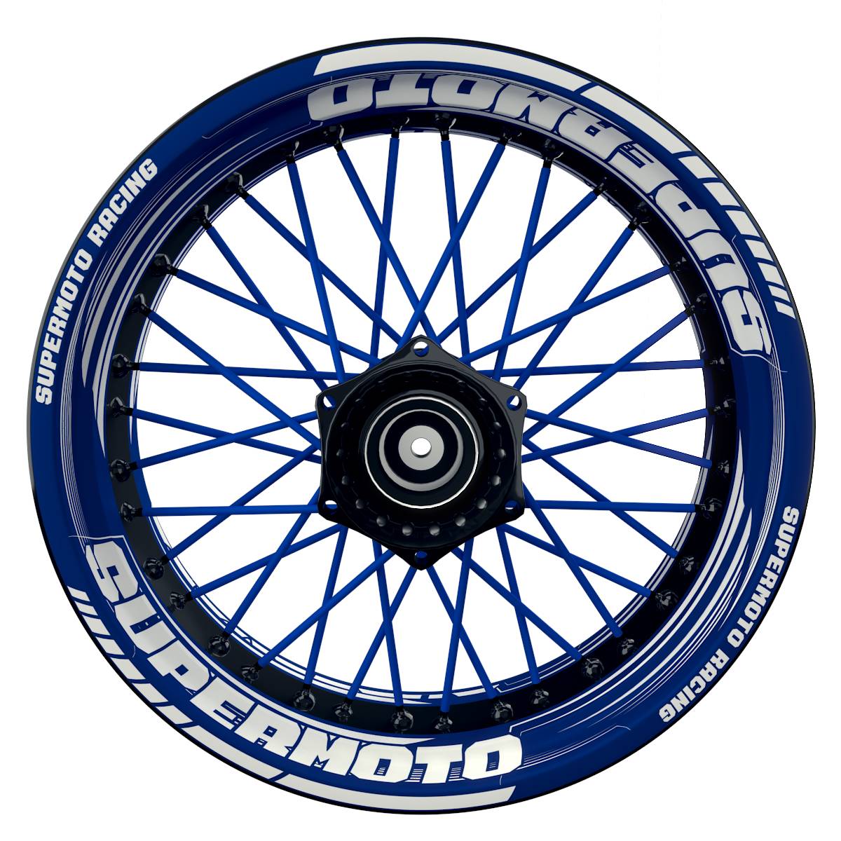 Felgenaufkleber Supermoto Design Saw blau