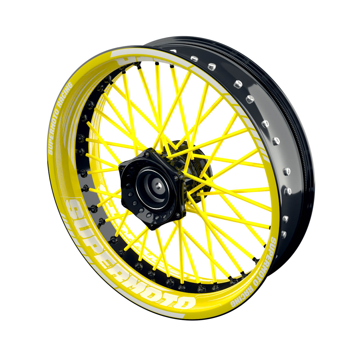Felgenaufkleber Supermoto Design Saw gelb