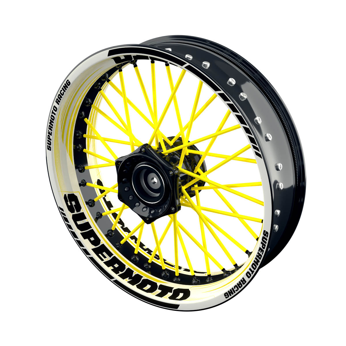 Felgenaufkleber Supermoto Design Saw W gelb