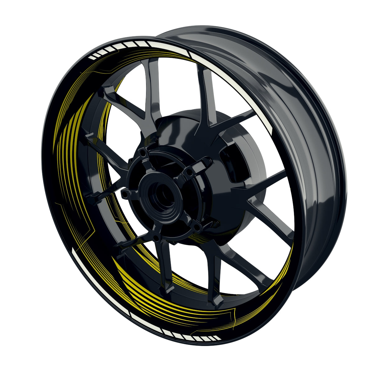 Felgenaufkleber Saw schwarz neutral Wheelsticker Premium gelb