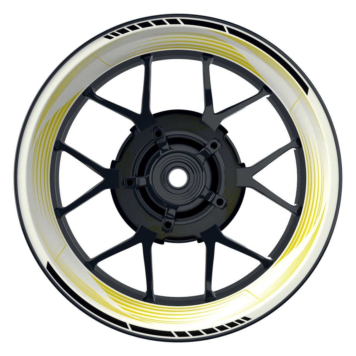 Felgenaufkleber Saw weiss neutral Wheelsticker Premium gelb