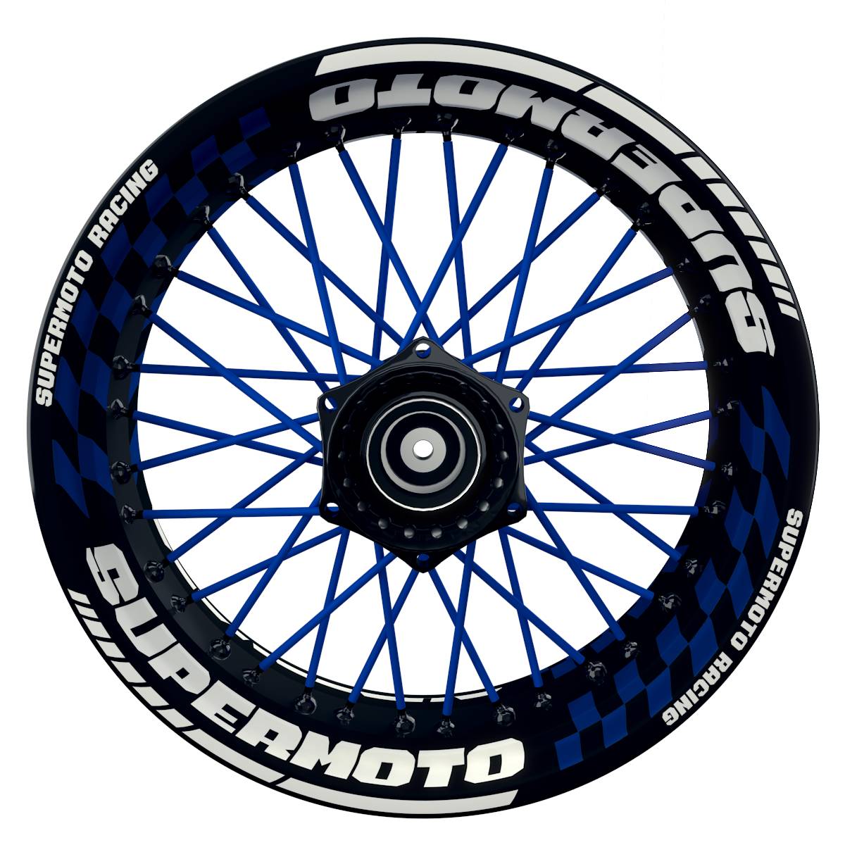 Felgenaufkleber Supermoto Design GRID S blau