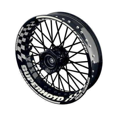 Felgenaufkleber Supermoto Design GRID S weiss