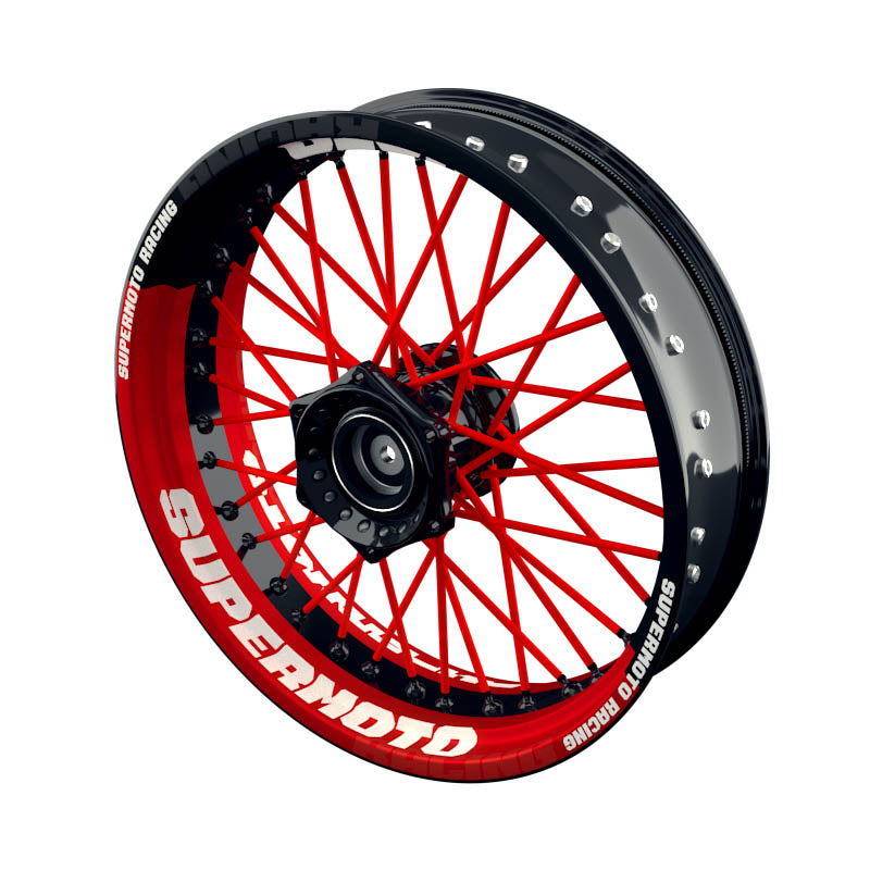 Felgenaufkleber Supermoto Design V1 rot