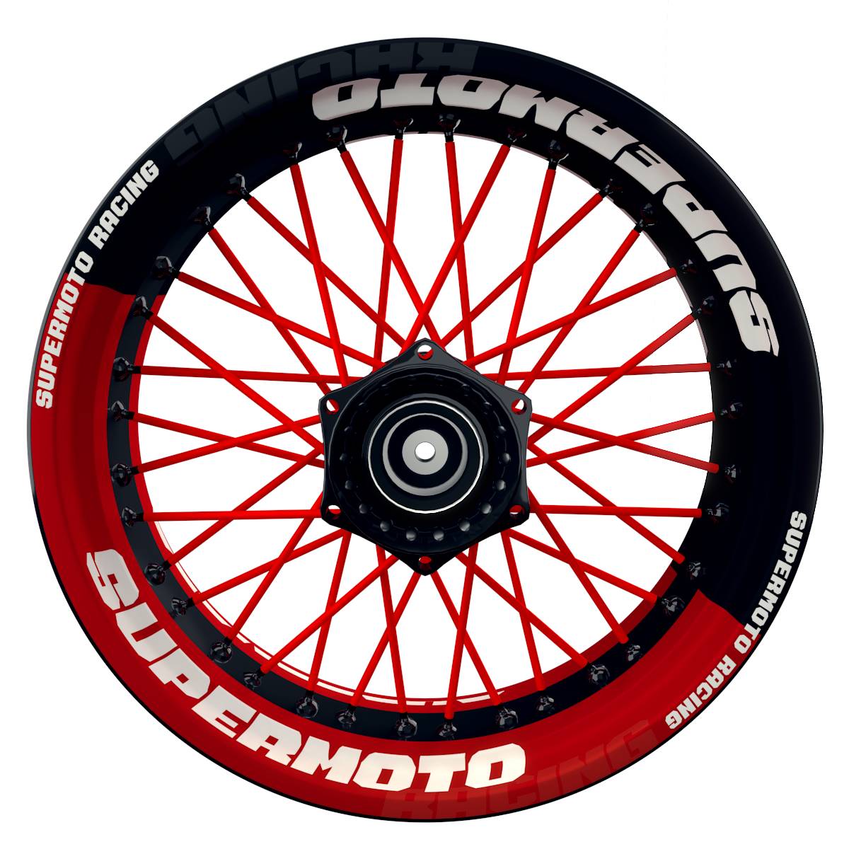 Felgenaufkleber Supermoto Design V1 rot