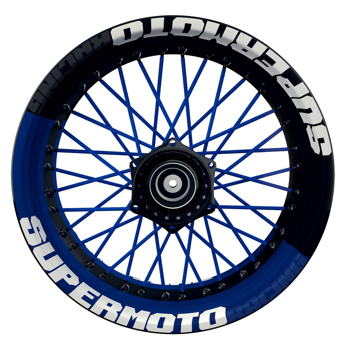 Felgenaufkleber Supermoto Design V2 blau