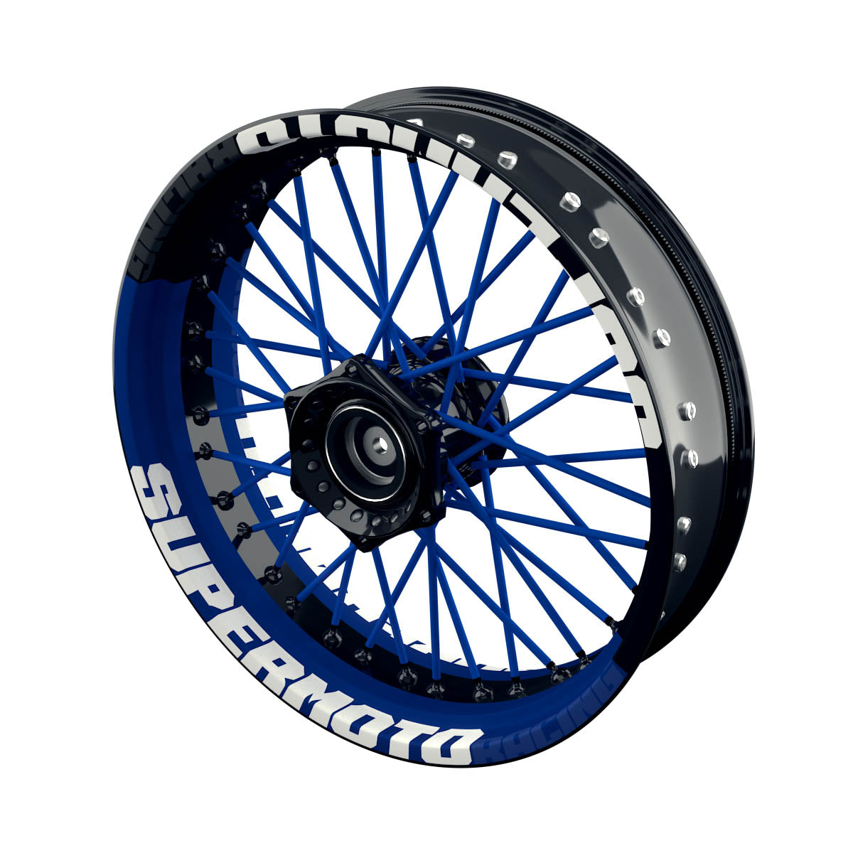 Felgenaufkleber Supermoto Design V2 blau
