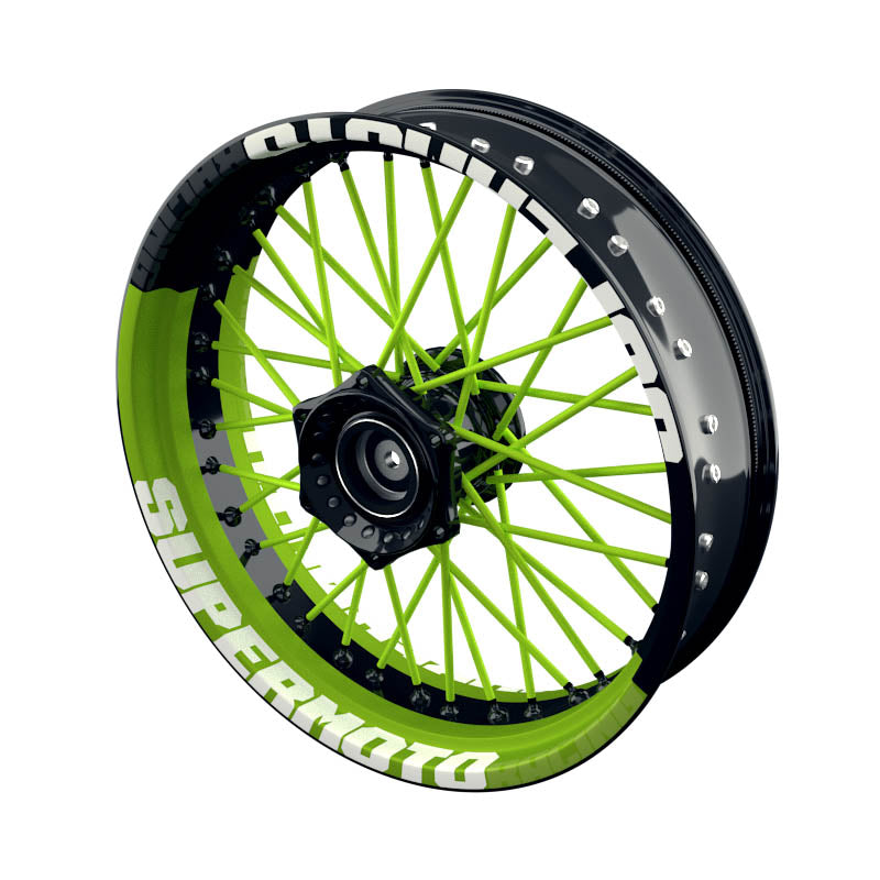 Felgenaufkleber Supermoto Design V2 grün
