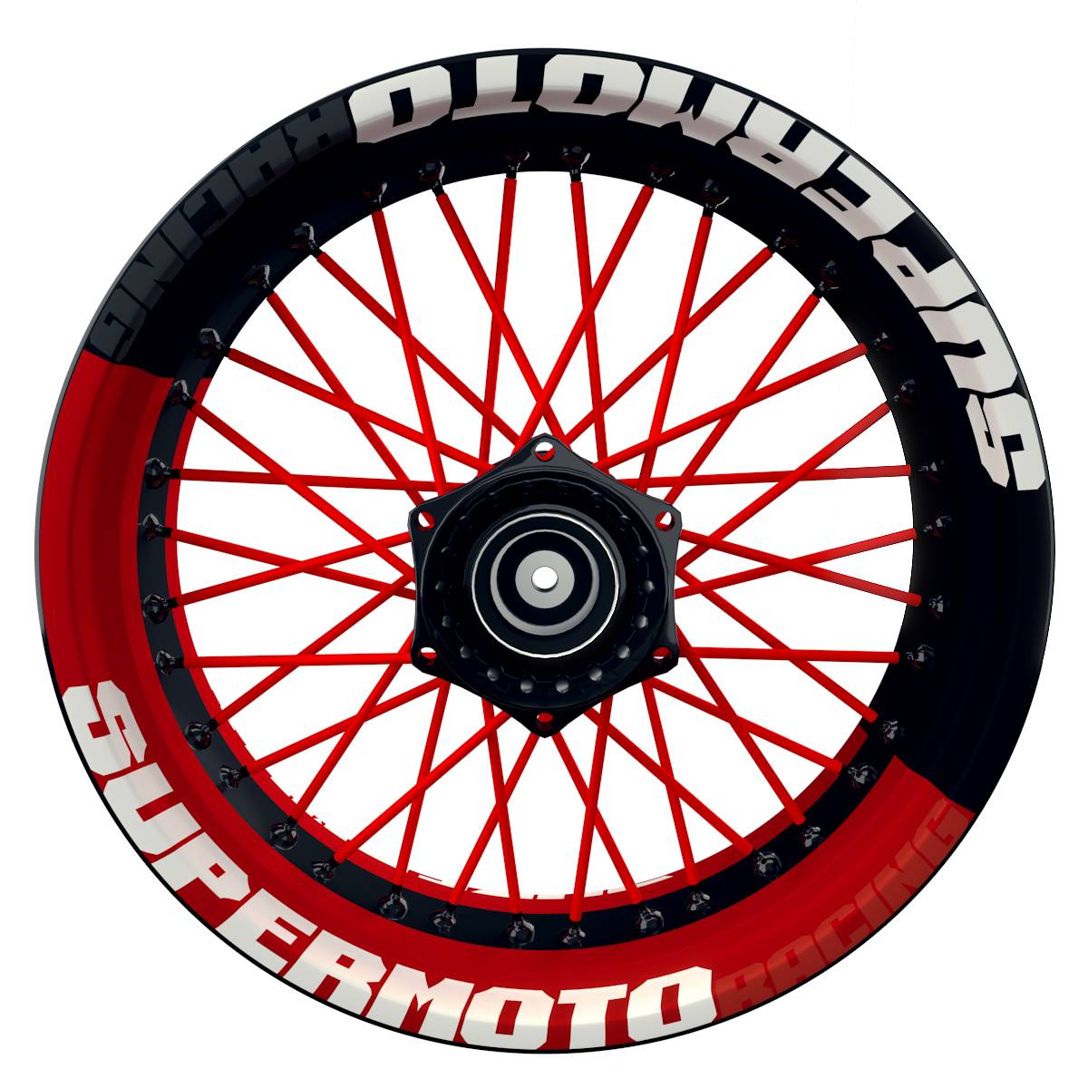 Felgenaufkleber Supermoto Design V2 rot