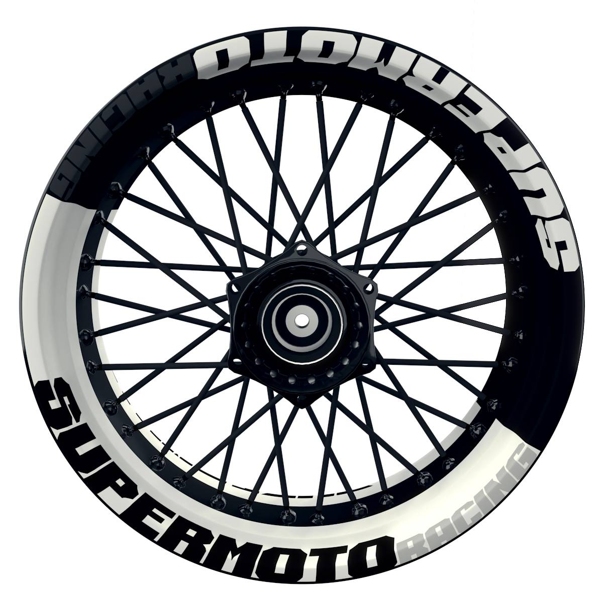 Felgenaufkleber Supermoto Design V2 schwarz