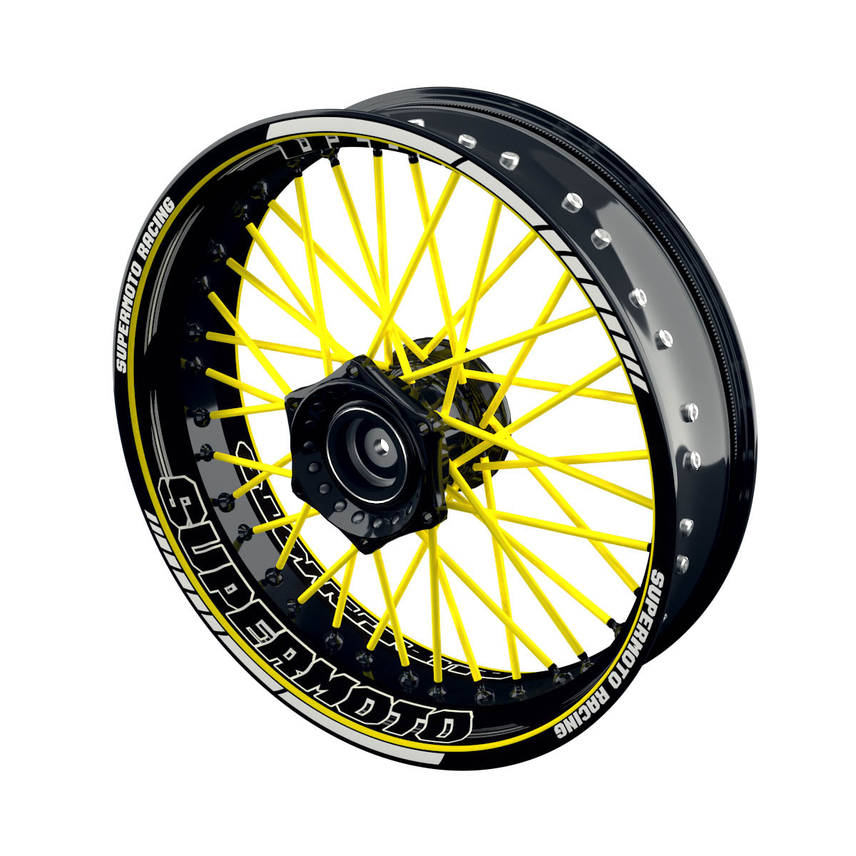 Felgenaufkleber Supermoto Design Scratched S gelb