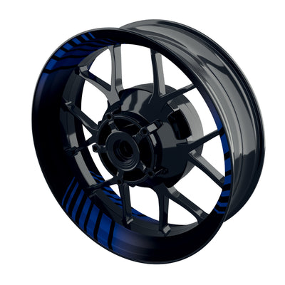 Individuelle Felgenaufkleber "Techno" schwarz Premium Wheelsticker blau