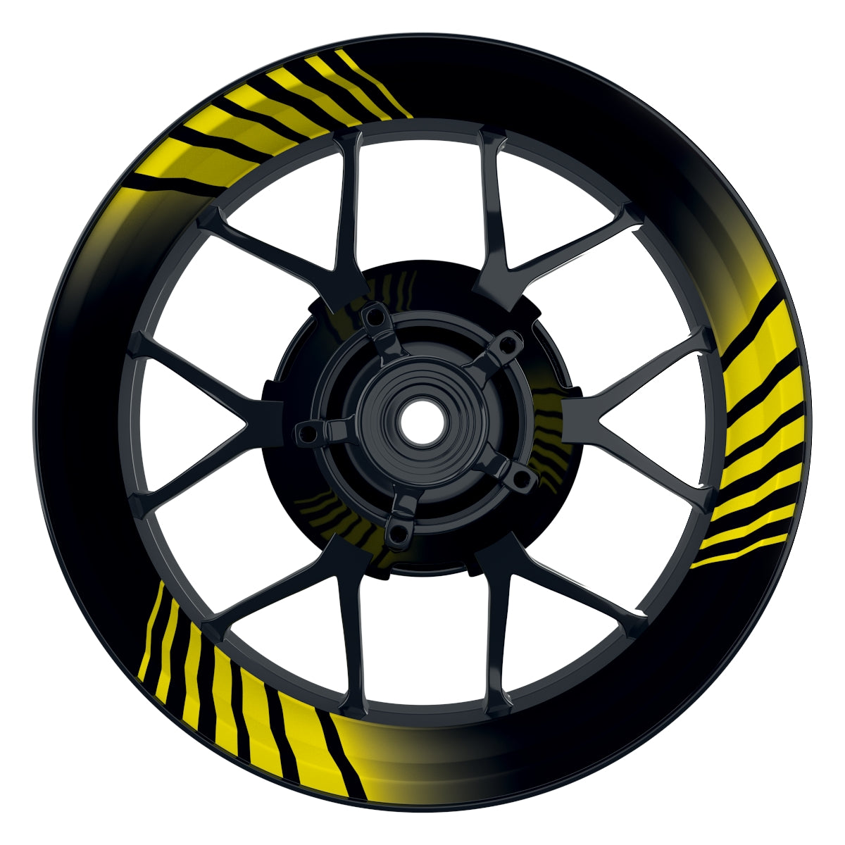 Felgenaufkleber Techno schwarz Wheelsticker Premium gelb