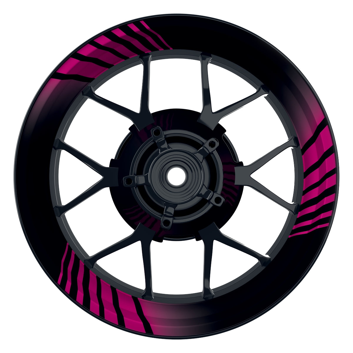 Felgenaufkleber Techno schwarz Wheelsticker Premium pink