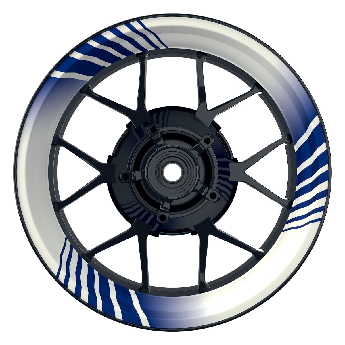 Felgenaufkleber Techno weiss Wheelsticker Premium blau