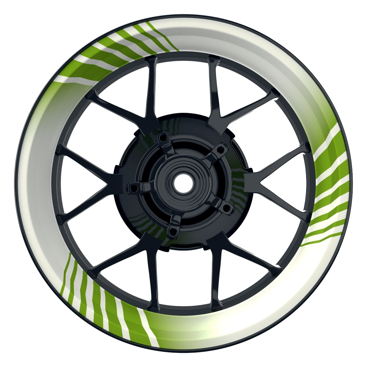 Felgenaufkleber Techno weiss Wheelsticker Premium grün