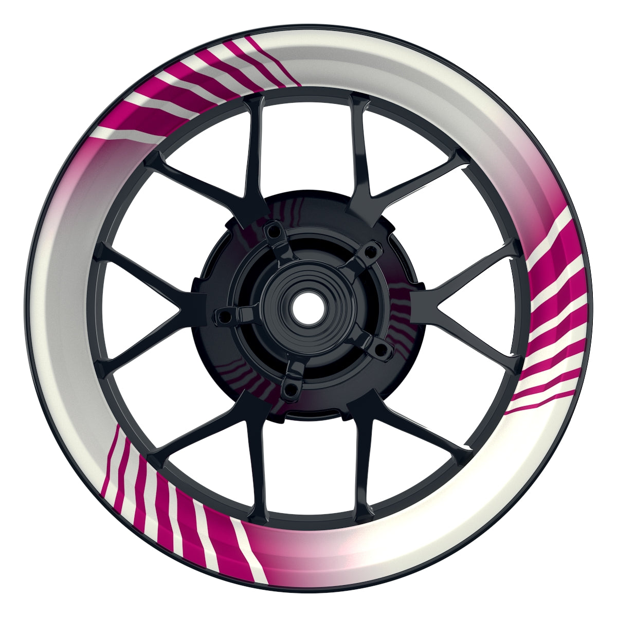 Felgenaufkleber Techno weiss Wheelsticker Premium pink