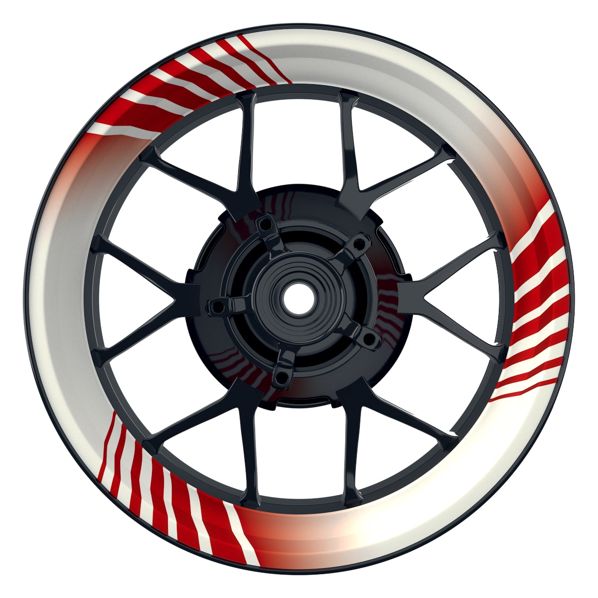 Felgenaufkleber Techno weiss Wheelsticker Premium rot