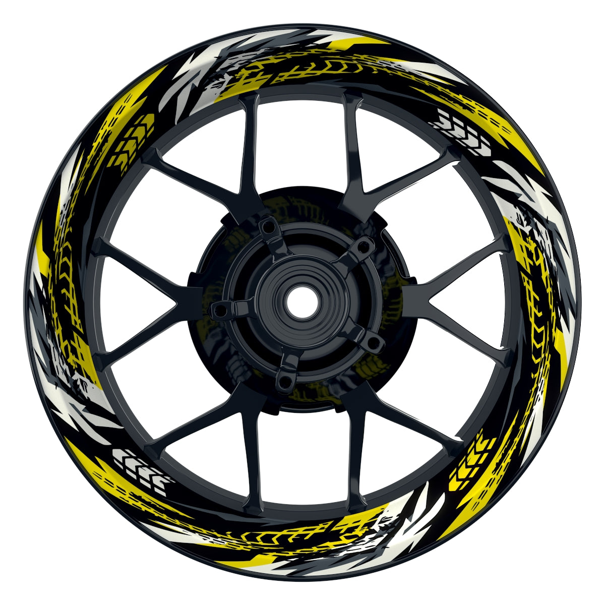 Felgenaufkleber Tires schwarz Wheelsticker Premium gelb