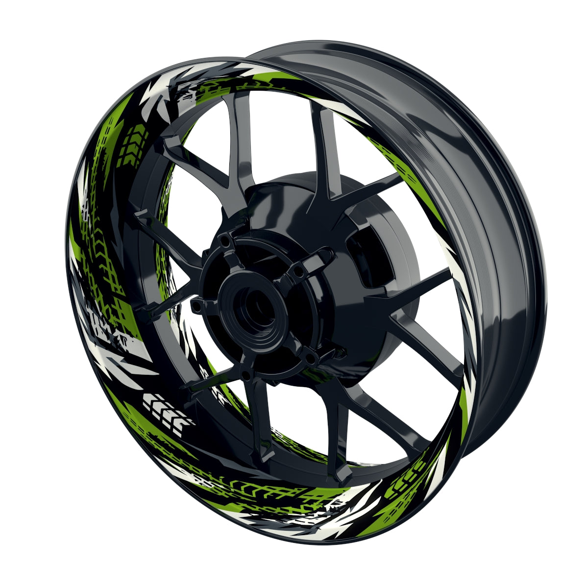 Felgenaufkleber Tires schwarz Wheelsticker Premium grün