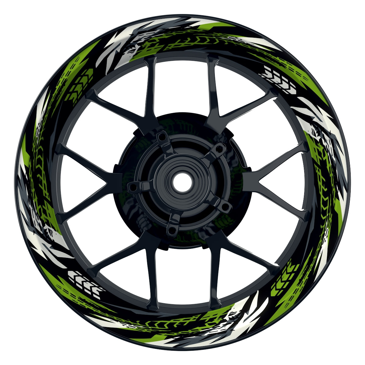 Felgenaufkleber Tires schwarz Wheelsticker Premium grün