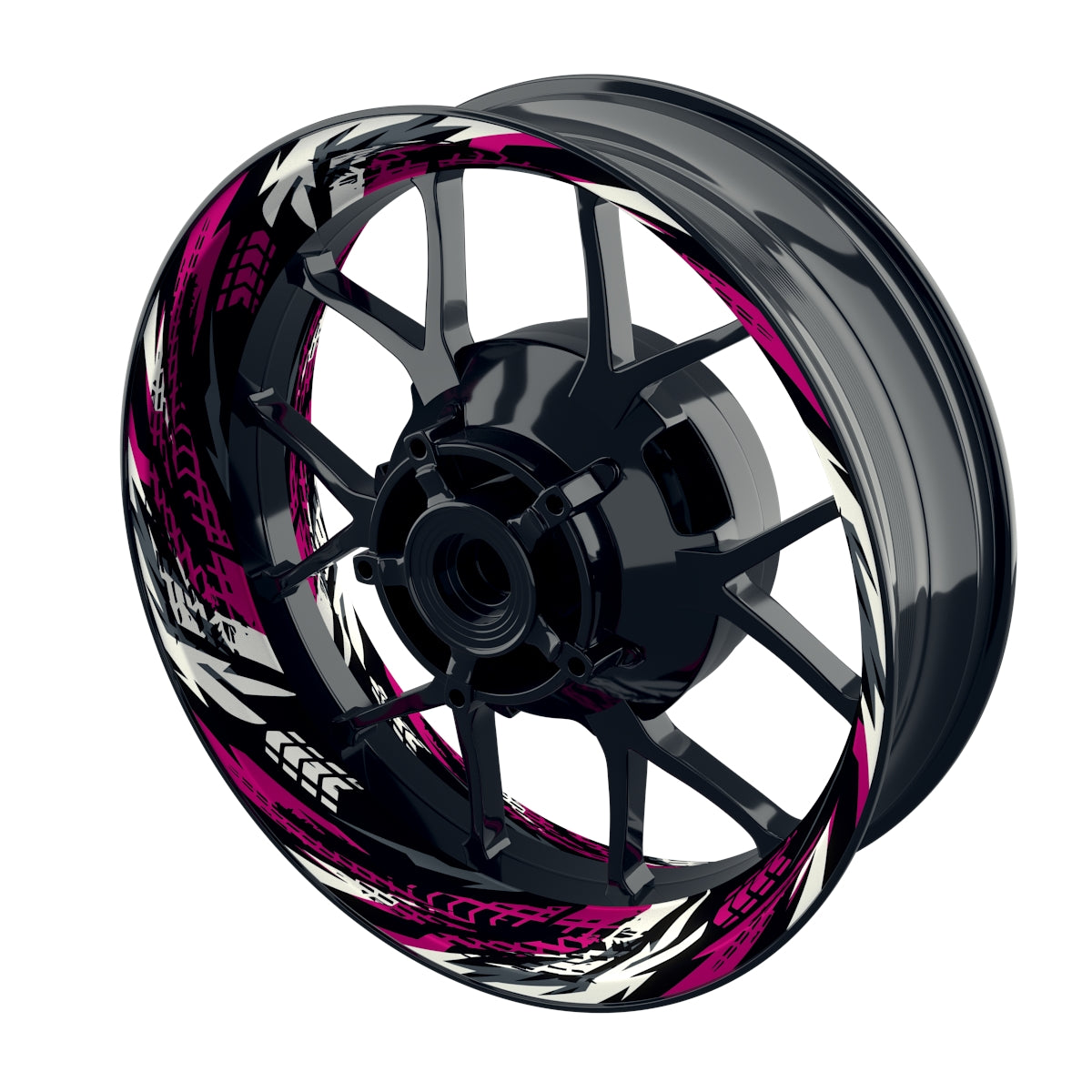 Felgenaufkleber Tires schwarz Wheelsticker Premium pink