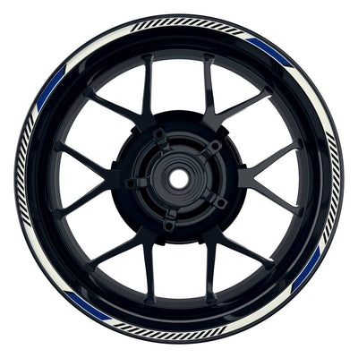 Felgenrandaufkleber V7 weiss blau Frontansicht