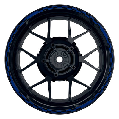 Felgenrandaufkleber V10 schwarz blau Frontansicht