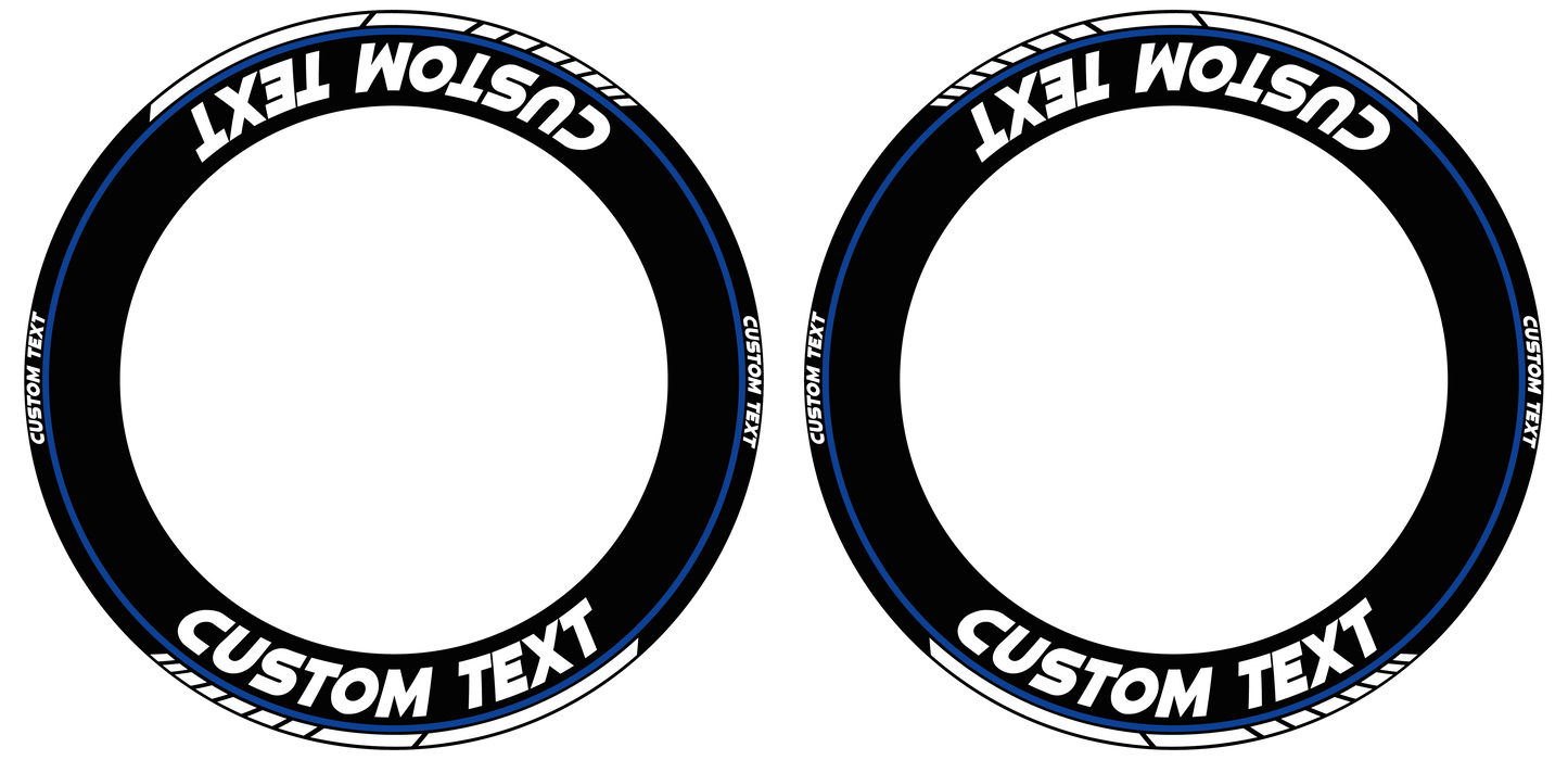 Individuelle Felgenaufkleber "Clean" schwarz Premium Wheelsticker blau