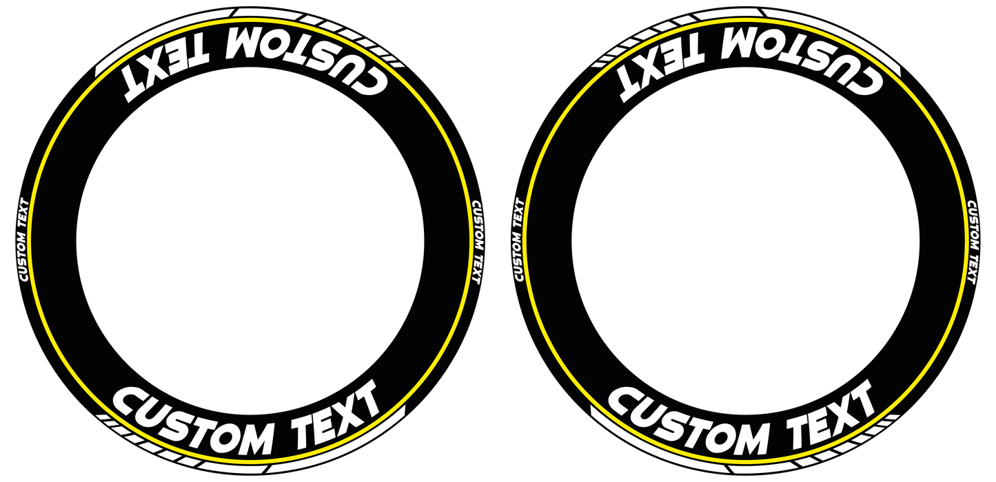 Individuelle Felgenaufkleber "Clean" schwarz Premium Wheelsticker gelb