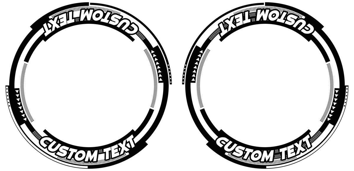 Individuelle Felgenaufkleber "Cybertech" schwarz Premium Wheelsticker schwarz