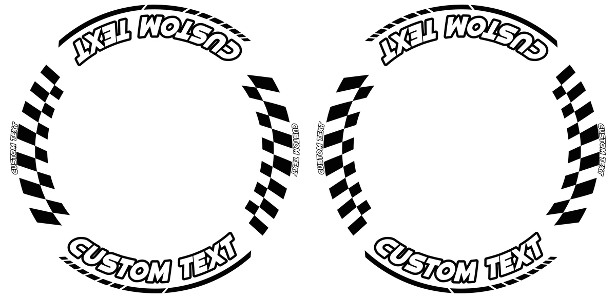 Individuelle Felgenaufkleber "GRID weiss" Premium Wheelsticker schwarz