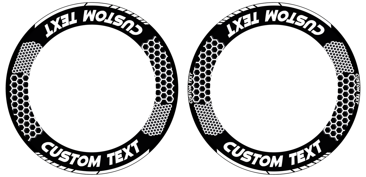 Individuelle Felgenaufkleber "Hexagon" schwarz Premium Wheelsticker schwarz
