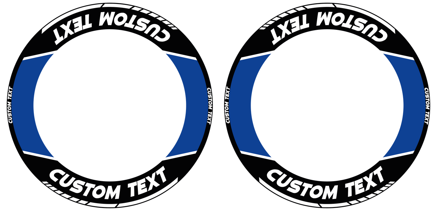 Individuelle Felgenaufkleber "Laser" schwarz Premium Wheelsticker blau