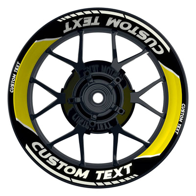 Individuelle Felgenaufkleber "Laser" schwarz Premium Wheelsticker gelb