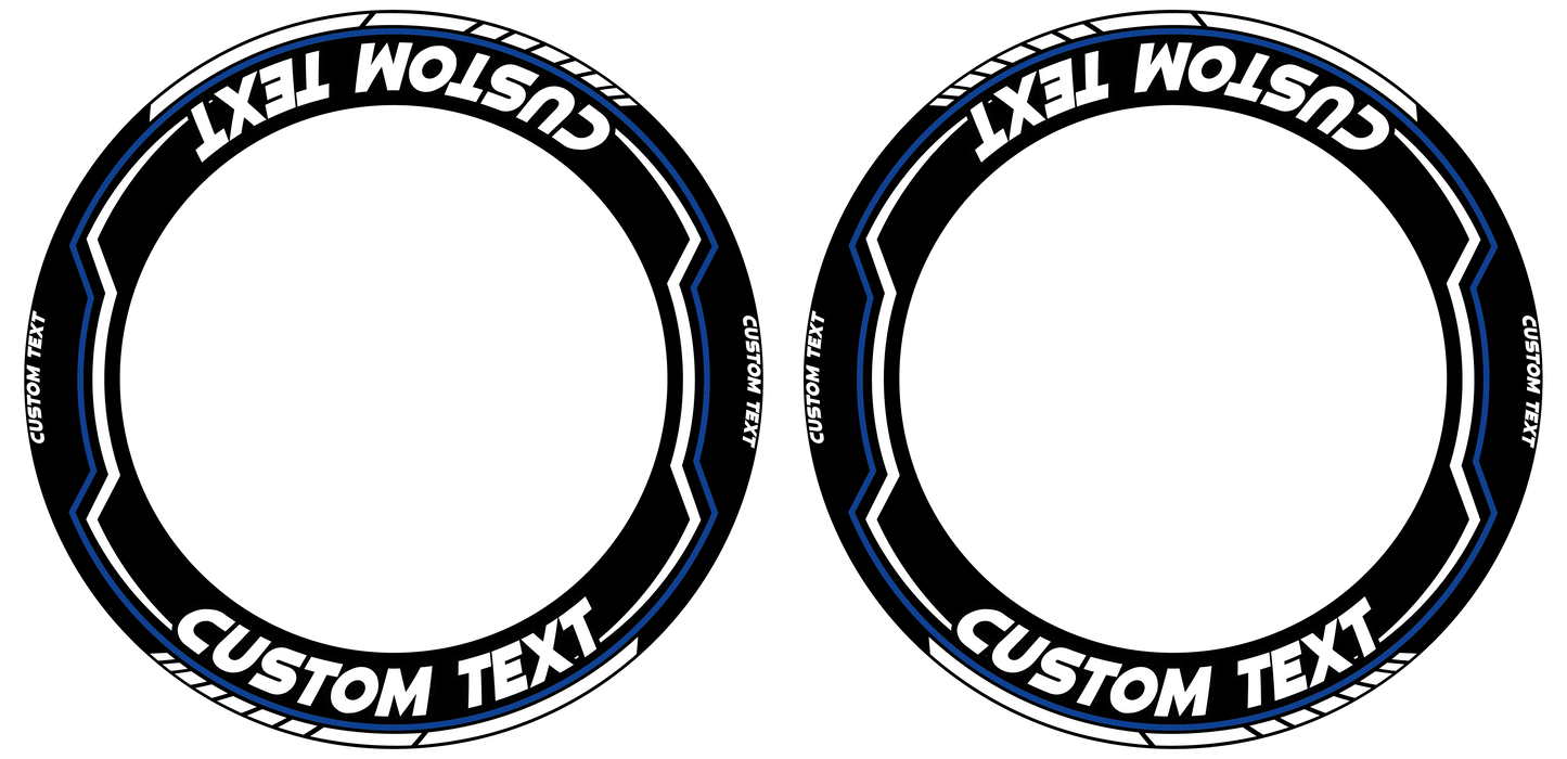 Individuelle Felgenaufkleber "Lightning" schwarz Premium Wheelsticker blau