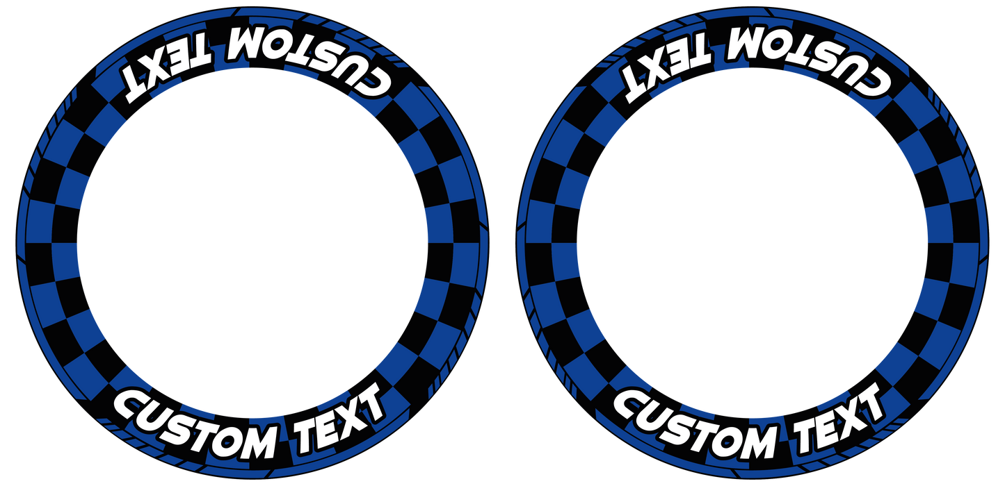 Individuelle Felgenaufkleber "Racingflag" Premium Wheelsticker blau