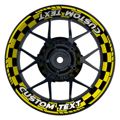 Individuelle Felgenaufkleber "Racingflag" Premium Wheelsticker gelb
