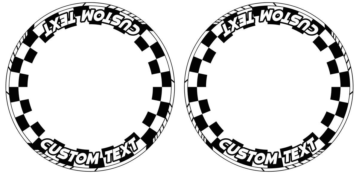 Individuelle Felgenaufkleber "Racingflag" Premium Wheelsticker schwarz