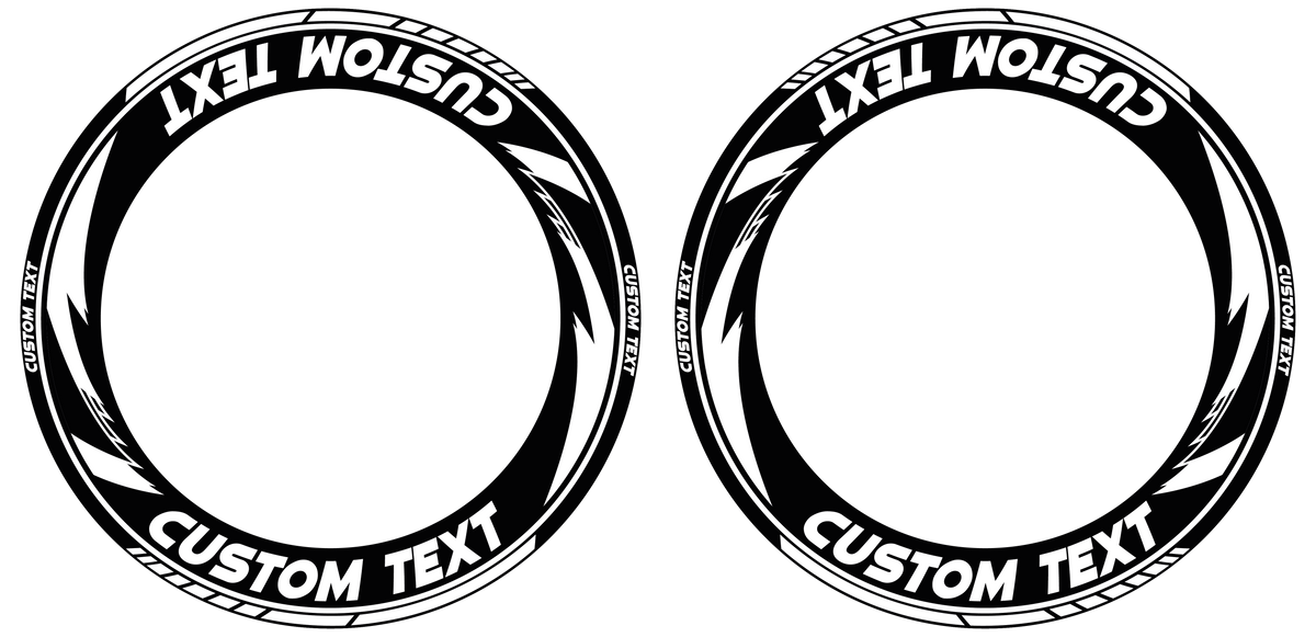 Individuelle Felgenaufkleber "Razor" schwarz Premium Wheelsticker schwarz