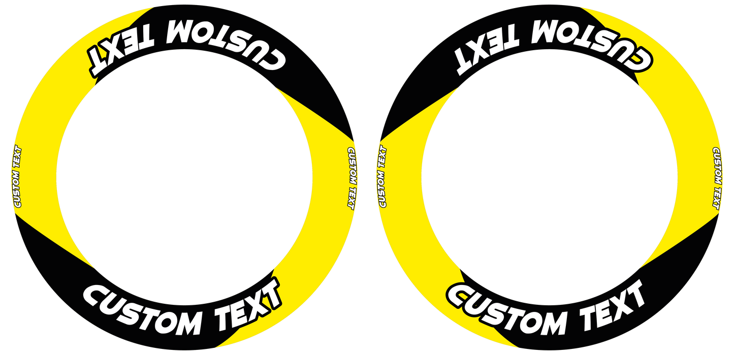 Individuelle Felgenaufkleber "Saber" schwarz Premium Wheelsticker gelb